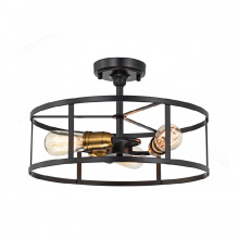 Sound Interiors Items LIT2442BK-MC - Alcona Semi-Flush Rnd 3Lt - Lit Up Lighting