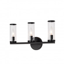 Sound Interiors Items LIT3023BK-CL - Duncan 3Lt Vanity Blk w/Glass - Lit Up Lighting