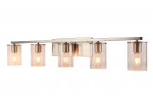 Lit Up Lighting LIT6125SN+MC-CL - 5X E26 60 W vanity Light in Black finish with replaceable socket rings