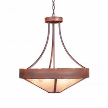  A41901AL-HR-02 - Ridgemont Chandelier Small - Shade Bottom - Rustic Plain - Almond Mica Shade - Rust Patina Finish