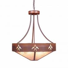  A41902AL-HR-02 - Ridgemont Chandelier Small - Shade Bottom - Deception Pass - Almond Mica Shade - Rust Patina Finish