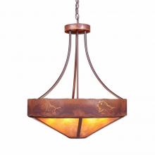  A41939AM-HR-02 - Ridgemont Chandelier Small - Shade Bottom - Bison - Amber Mica Shade - Rust Patina Finish