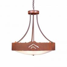  A41941FC-HR-02 - Ridgemont Chandelier Small - Bowl Bottom - Mountain - Frosted Glass Bowl - Rust Patina Finish