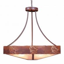 Avalanche Ranch Lighting A42639AL-HR-02 - Ridgemont Chandelier Extra Large - Shade Bottom - Bison - Almond Mica Shade - Rust Patina Finish