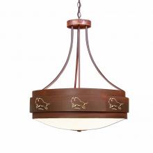  A42839FC-02 - Northridge Chandelier Small - Bison - Frosted Glass Bowl - Rust Patina Finish