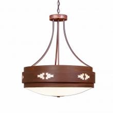  A42884FC-02 - Northridge Chandelier Small - Pueblo - Frosted Glass Bowl - Rust Patina Finish