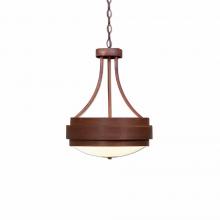  A45001FC-02 - Northridge Foyer Chandelier Small - Rustic Plain - Frosted Glass Bowl - Rust Patina Finish