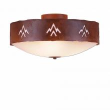 Avalanche Ranch Lighting A47702FC-02 - Ridgemont Close-to-Ceiling Large - Deception Pass - Frosted Glass Bowl - Rust Patina Finish