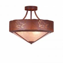  A49139AL-HR-02 - Ridgemont Semi-Flush Large Short - Shade Bottom - Bison - Almond Mica Shade - Rust Patina Finish