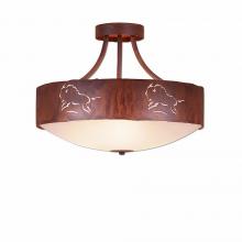  A49139FC-HR-02 - Ridgemont Semi Flush Large Short - Bowl Bottom - Bison - Frosted Glass Bowl - Rust Patina Finish