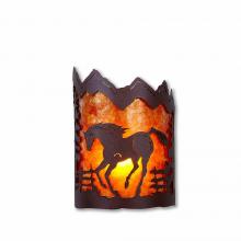 M13235AM-27 - Cascade Sconce Small - Mountain Horse - Amber Mica Shade - Rustic Brown Finish