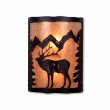  M13333AL-97 - Cascade Sconce Large - Mountain Elk - Almond Mica Shade - Black Iron Finish