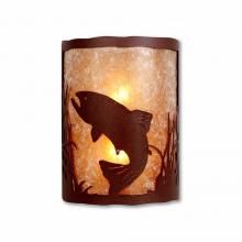  M13381AL-27 - Cascade Sconce Large - Trout - Almond Mica Shade - Rustic Brown Finish