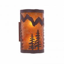  M19114AM-27 - Kincaid Sconce - Spruce Tree - Amber Mica Shade - Rustic Brown Finish