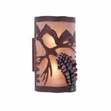  M19140AL-27 - Kincaid Sconce - Spruce Cone - Almond Mica Shade - Rustic Brown Finish