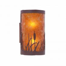  M19165AM-27 - Kincaid Sconce - Cattails - Amber Mica Shade - Rustic Brown Finish