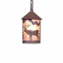  M24423AL-CH-27 - Cascade Pendant Small - Valley Elk - Almond Mica Shade - Rustic Brown Finish - Chain