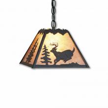  M26330AL-CH-27 - Rocky Mountain Pendant Small - Mountain Deer - Almond Mica Shade - Rustic Brown Finish - Chain