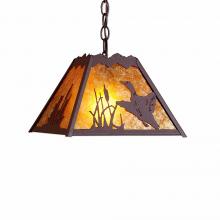  M26364AM-CH-27 - Rocky Mountain Pendant Small - Loon - Amber Mica Shade - Rustic Brown Finish - Chain