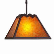  M26501AM-ST-27 - Rocky Mountain Pendant Large - Rustic Plain - Amber Mica Shade - Rustic Brown Finish