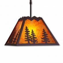  M26514AM-ST-27 - Rocky Mountain Pendant Large - Spruce Tree - Amber Mica Shade - Rustic Brown Finish