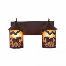  M38235AL-27 - Cascade Double Bath Vanity Light - Mountain Horse - Almond Mica Shade - Rustic Brown Finish