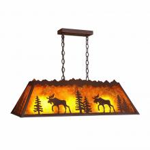  M45427AM-27 - Rocky Mountain Billiard Light Small - Mountain Moose - Amber Mica Shade - Rustic Brown Finish