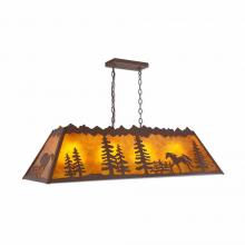  M45535AM-27 - Rocky Mountain Billiard Light Large - Mountain Horse - Amber Mica Shade - Rustic Brown Finish