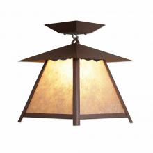  M47601AL-27 - Smoky Mountain Close-to-Ceiling Large - Rustic Plain - Almond Mica Shade - Rustic Brown Finish