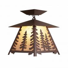  M47614AL-27 - Smoky Mountain Close-to-Ceiling Large - Spruce Tree - Almond Mica Shade - Rustic Brown Finish