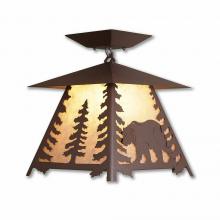  M47625AL-27 - Smoky Mountain Close-to-Ceiling Large - Mountain Bear - Almond Mica Shade - Rustic Brown Finish