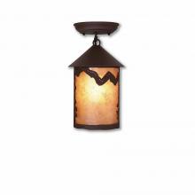  M48401AL-27 - Cascade Close-to-Ceiling Small - Rustic Plain - Almond Mica Shade - Rustic Brown Finish