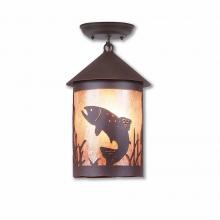  M48581AL-27 - Cascade Close-to-Ceiling Medium - Trout - Almond Mica Shade - Rustic Brown Finish