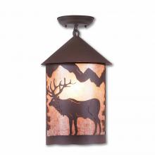 M48623AL-27 - Cascade Close-to-Ceiling Large - Valley Elk - Almond Mica Shade - Rustic Brown Finish