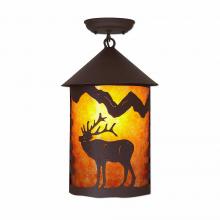  M48633AM-27 - Cascade Close-to-Ceiling Large - Mountain Elk - Amber Mica Shade - Rustic Brown Finish