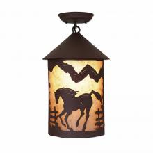  M48635AL-27 - Cascade Close-to-Ceiling Large - Mountain Horse - Almond Mica Shade - Rustic Brown Finish