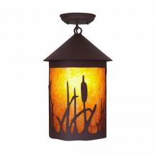  M48665AM-27 - Cascade Close-to-Ceiling Large - Cattails - Amber Mica Shade - Rustic Brown Finish