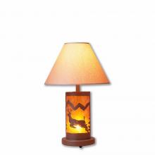  M60021AM-KR-27 - Cascade Desk Lamp - Valley Deer - Amber Mica Shade - Rustic Brown Finish