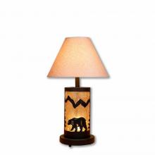  M60025AL-KR-97 - Cascade Desk Lamp - Mountain Bear - Almond Mica Shade - Black Iron Finish