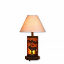  M60033AM-KR-27 - Cascade Desk Lamp - Mountain Elk - Amber Mica Shade - Rustic Brown Finish