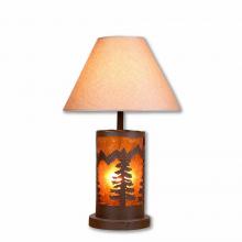  M60114AM-KR-27 - Cascade Table Lamp - Spruce Tree - Amber Mica Shade - Rustic Brown Finish