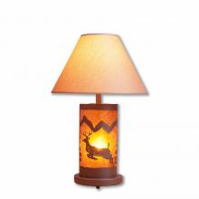  M60121AM-KR-27 - Cascade Table Lamp - Valley Deer - Amber Mica Shade - Rustic Brown Finish