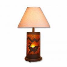  M60130AM-KR-27 - Cascade Table Lamp - Mountain Deer - Amber Mica Shade - Rustic Brown Finish