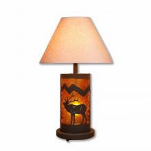  M60133AM-KR-27 - Cascade Table Lamp - Mountain Elk - Amber Mica Shade - Rustic Brown Finish