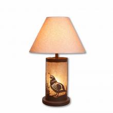  M60154AL-KR-27 - Cascade Table Lamp - Western Quail - Almond Mica Shade - Rustic Brown Finish