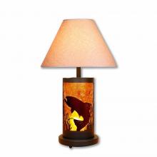 M60181AM-KR-97 - Cascade Table Lamp - Trout - Amber Mica Shade - Black Iron Finish