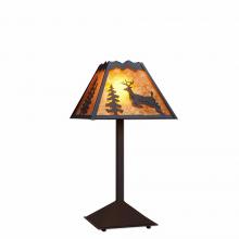  M62421AM-97 - Rocky Mountain Desk Lamp - Valley Deer - Amber Mica Shade - Black Iron Finish