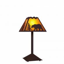  M62425AM-28 - Rocky Mountain Desk Lamp - Mountain Bear - Amber Mica Shade - Dark Bronze Metallic Finish