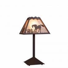  M62435AL-27 - Rocky Mountain Desk Lamp - Mountain Horse - Almond Mica Shade - Rustic Brown Finish