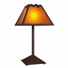  M62501AM-27 - Rocky Mountain Table Lamp - Rustic Plain - Amber Mica Shade - Rustic Brown Finish